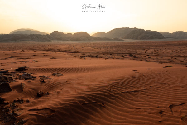 Soleil couchant sur les dunes du Wadi Rum